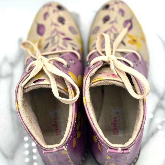 Goby Autumn Flowers Ankle Boots Women's Size US 7.5/ EU 38 Handmade Style PH215 - Picture 5 of 8
